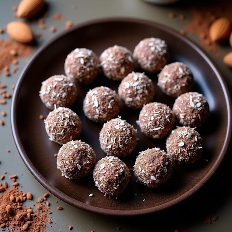 Bolitas Energéticas de Cacao y Maca Andina: Snack Crudo y Sin Horno