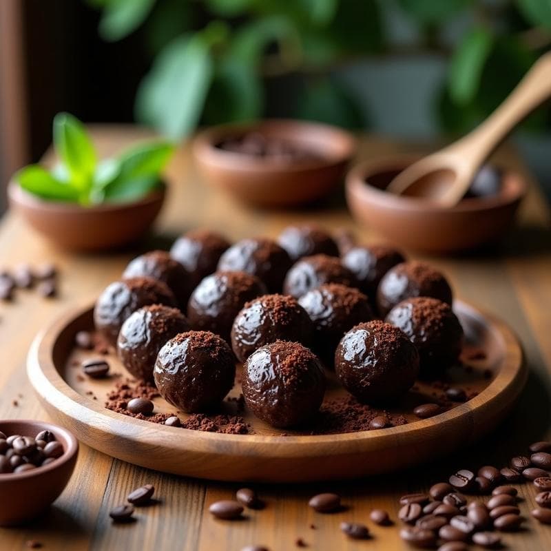 Bolitas de Café y Cacao Nibs: Snack Energético Keto Sin Azúcar para Deportistas