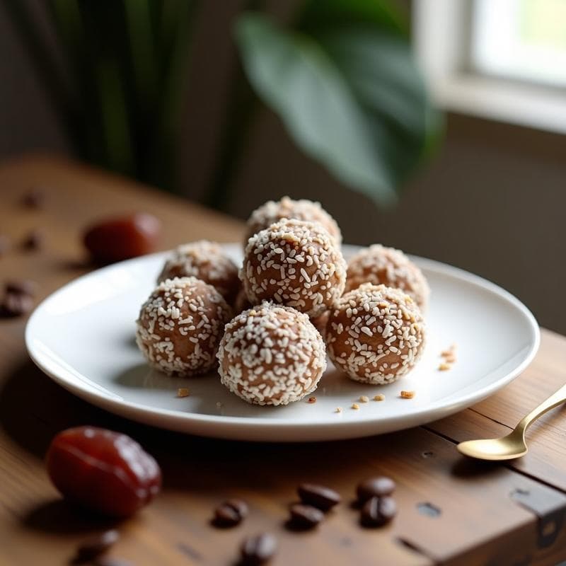 Bolitas de Café y Dátiles: Snack Energético Vegano y Sin Azúcar Refinado