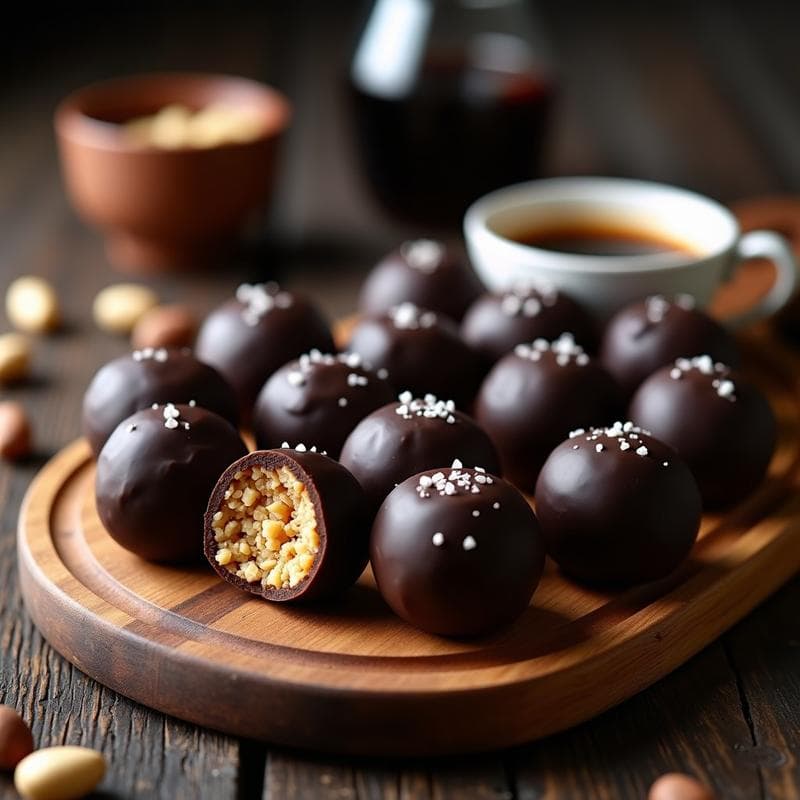 Bolitas de café y Macadamia con Cobertura de Chocolate 100%: Postre Keto y Bajo en Carbohidratos