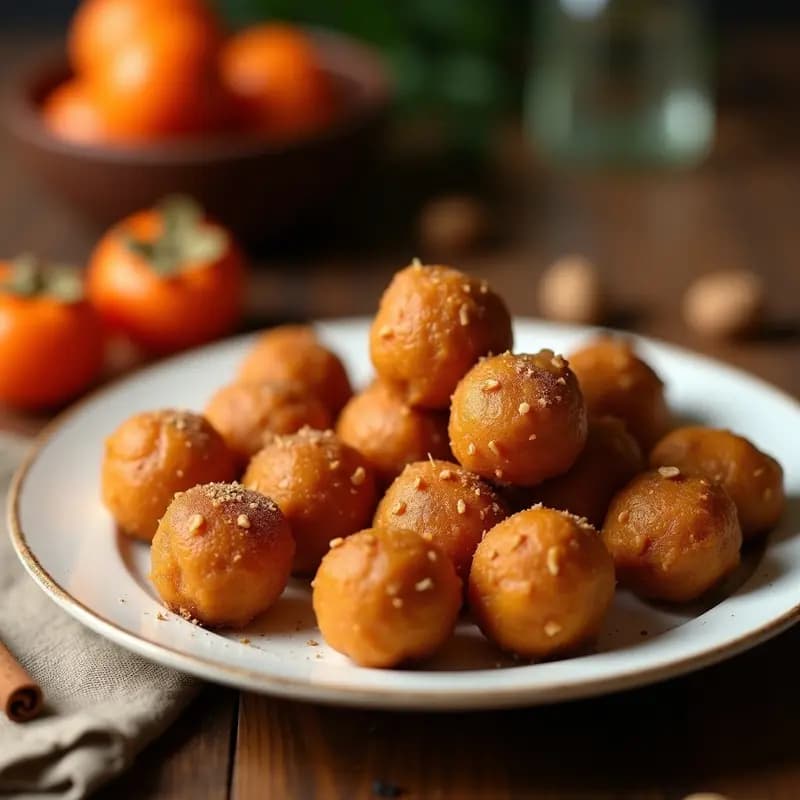 Bolitas de Caqui y Nueces con Canela: Snack Energético Otoñal Sin Azúcar