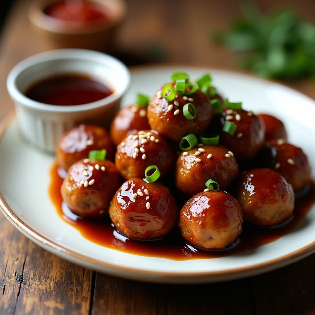 Bolitas de carne de Res y Hongos Shiitake con Salsa Teriyaki: Receta Japonesa en Airfryer