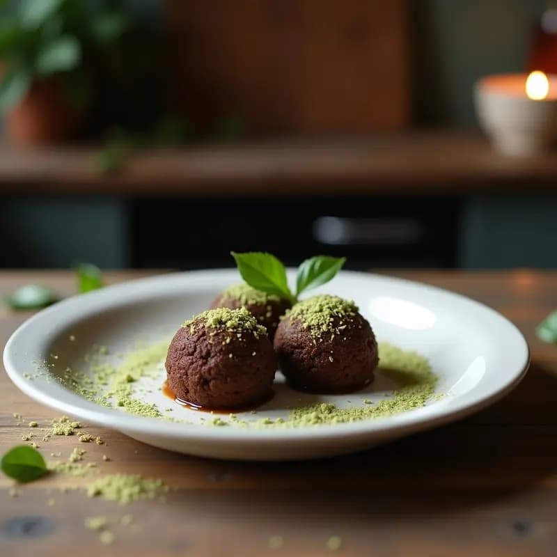 Bolitas de Chocolate y Aceite de Oliva: Trufas saludables con relleno de avellana y matcha