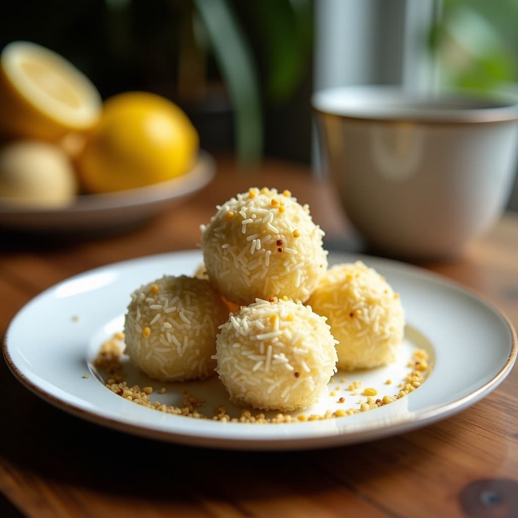 Bolitas de Coco y Limón con Semillas de Chía: Postre Vegano Sin Cocción en 3 Ingredientes