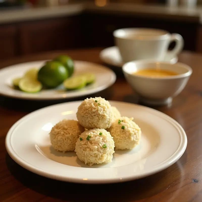 Bolitas de Coco y Macadamia con Centro de Lima: Postre Australiano Sin Azúcar