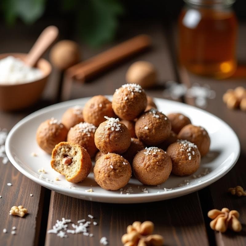 Bolitas de Dátil y Nueces con Canela: Energía Natural Sin Horno en 10 Minutos
