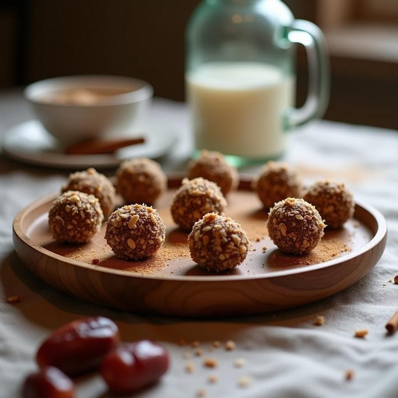Bolitas de Dátil y Nuez de Pecana: Postre Sin Azúcar con Toque a Canela