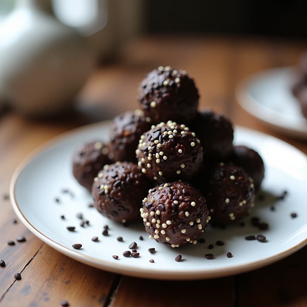 Bolitas de Dátil y Semillas de Sésamo Negro: Snack Energético Sin Cocción