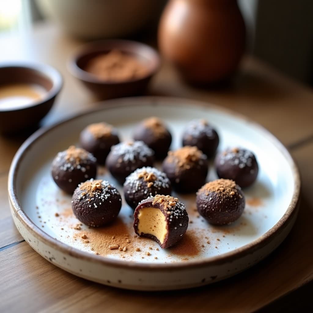 Bolitas de Dátiles y Semillas de Amapola con Relleno de Crema de Cacahuete: Postre Árabe Keto