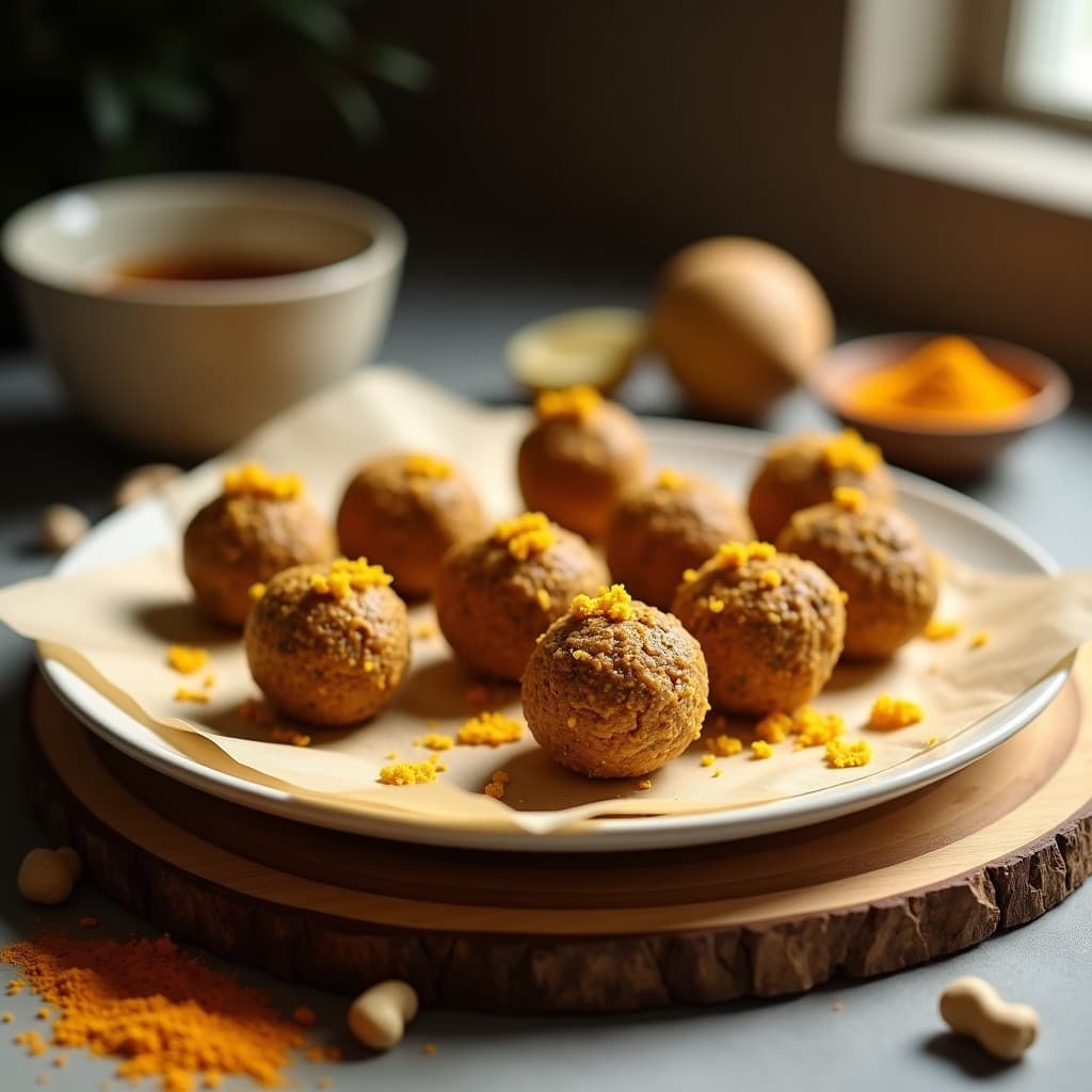 Bolitas de Dátiles y Nuevo de Anacardo con Cúrcuma: Snack Energético Antiinflamatorio
