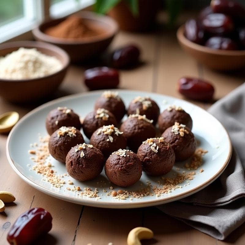 Bolitas de Dátiles y Nuevo de Anacardos con Cacao: Snack Energético Keto y Vegano