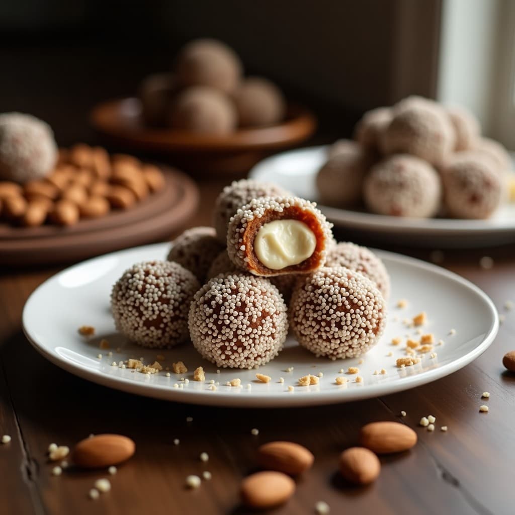 Bolitas de Dátiles y Coco con Relleno de Mantequilla de Almendras: Energy Balls Veganos
