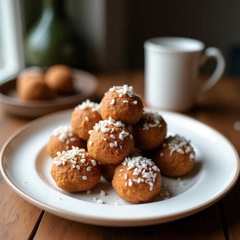 Bolitas de Dátiles y Coco con Esencia de Vainilla: Postre Sin Azúcar y Sin Horno en 10 Minutos
