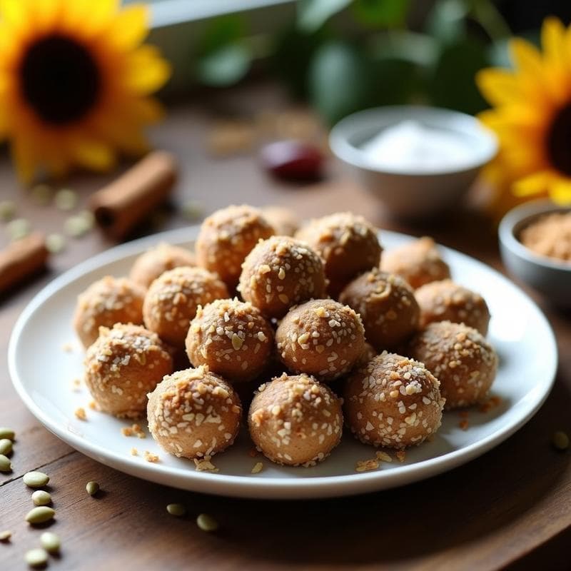 Bolitas de Dátiles y Semillas de Girasol con Canela: Snack Energético Vegano para Deportistas