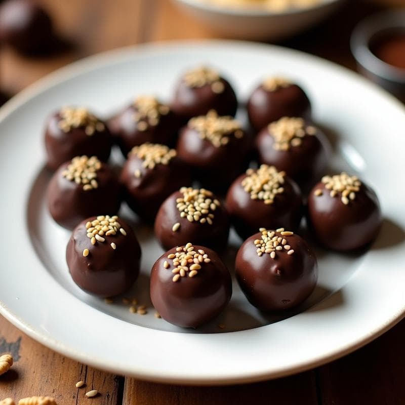 Bolitas de Dátiles y Nueces con Cobertura de Chocolate 100%: energético Natural para Deportistas