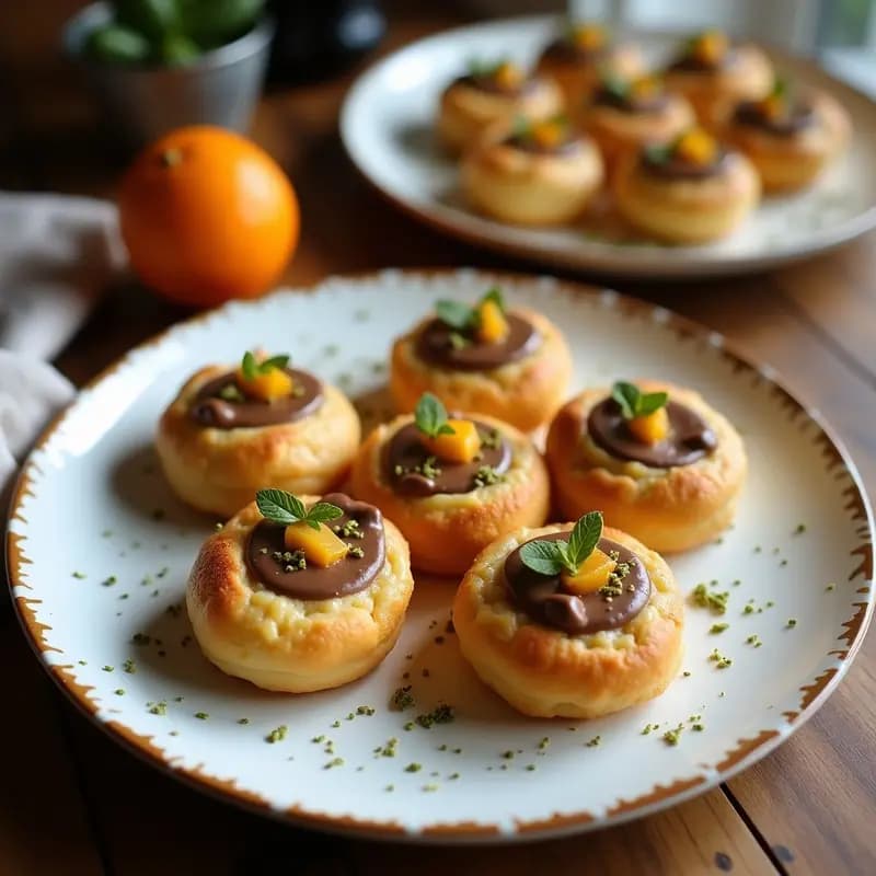 Bolitas de Dátiles y Pistacho con Relleno de Crema de Cacao y Naranja