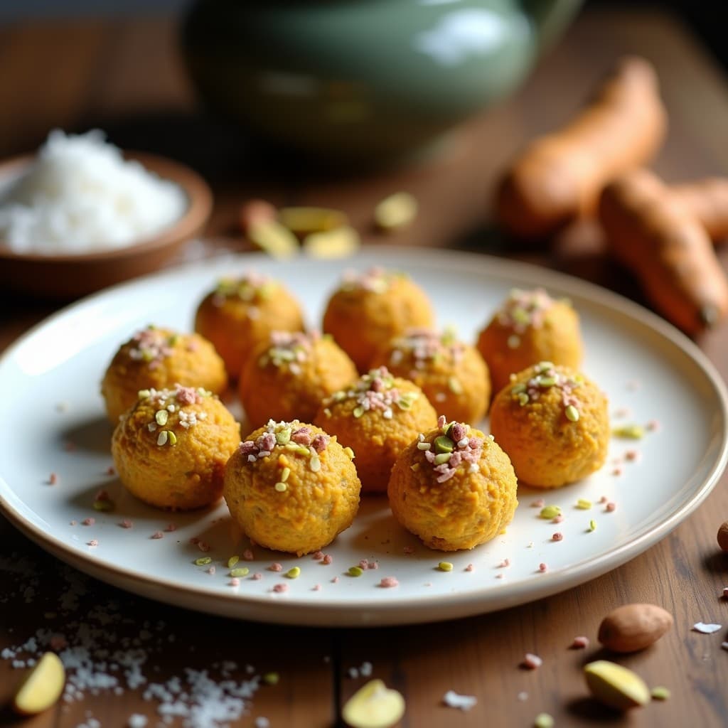 Bolitas de Dátiles y Pistacho con Cúrcuma y Pimienta Rosa: Snack Antiinflamatorio en 5 Minutos