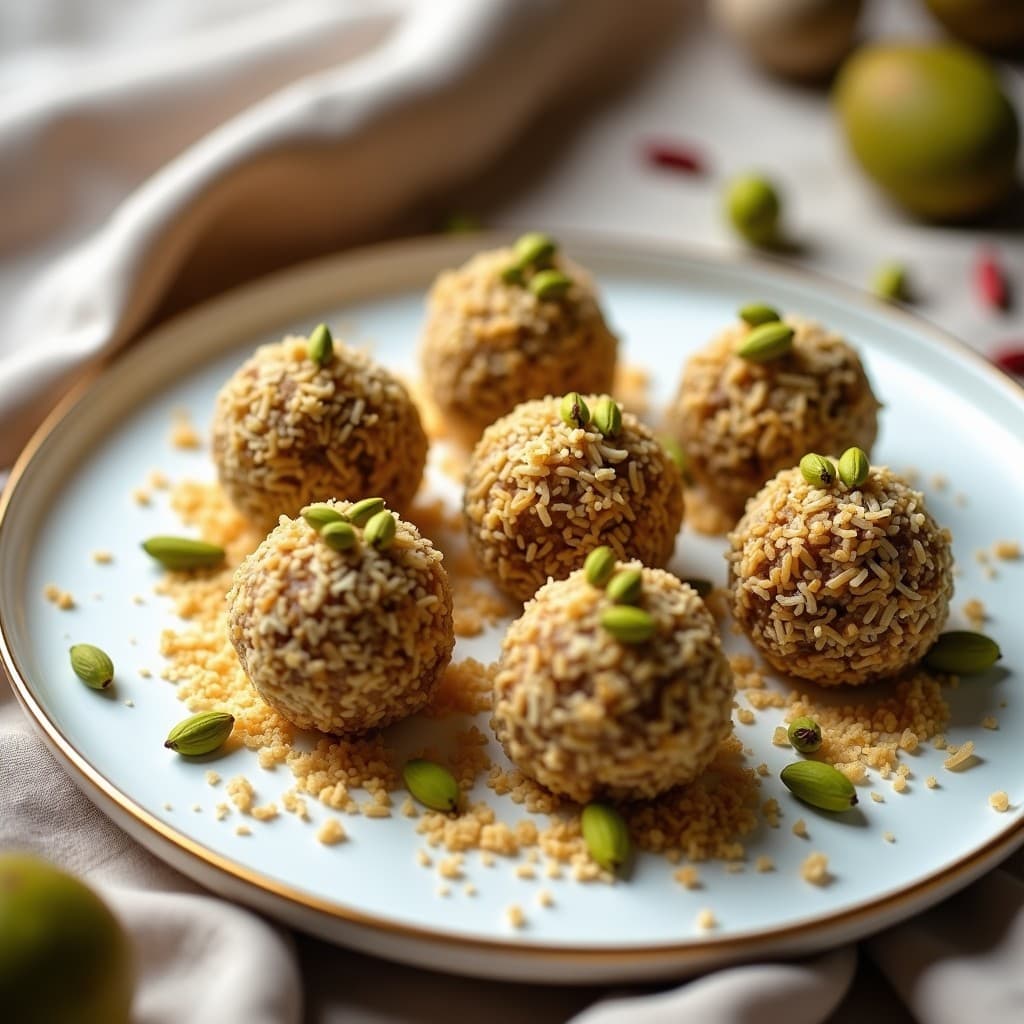 Bolitas de Dátiles y Pistachos con Especias de Cardamomo: Snack Energético Persa y Keto