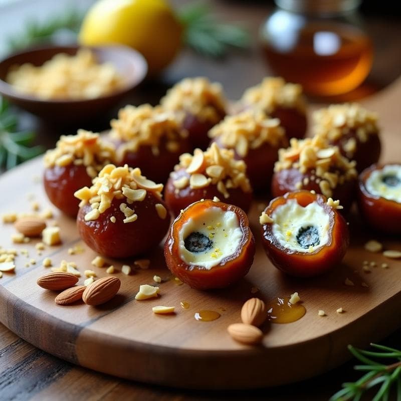 Bolitas de Dátiles y Queso Azul: Entrante Gourmet en 10 Minutos Sin Horno