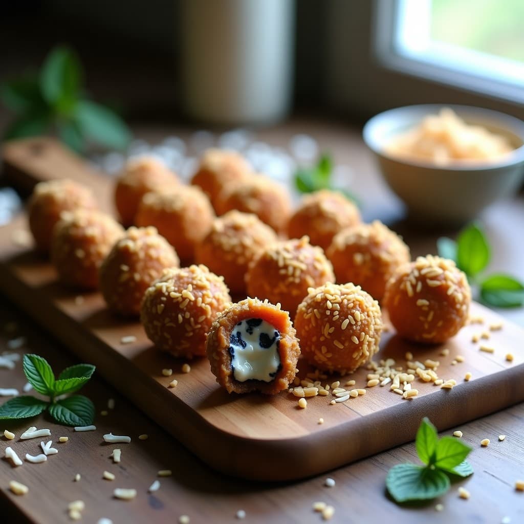 Bolitas de Dátiles y Queso Azul Vegano: Aperitivo Danés Dulce-Salado en 3 Ingredientes