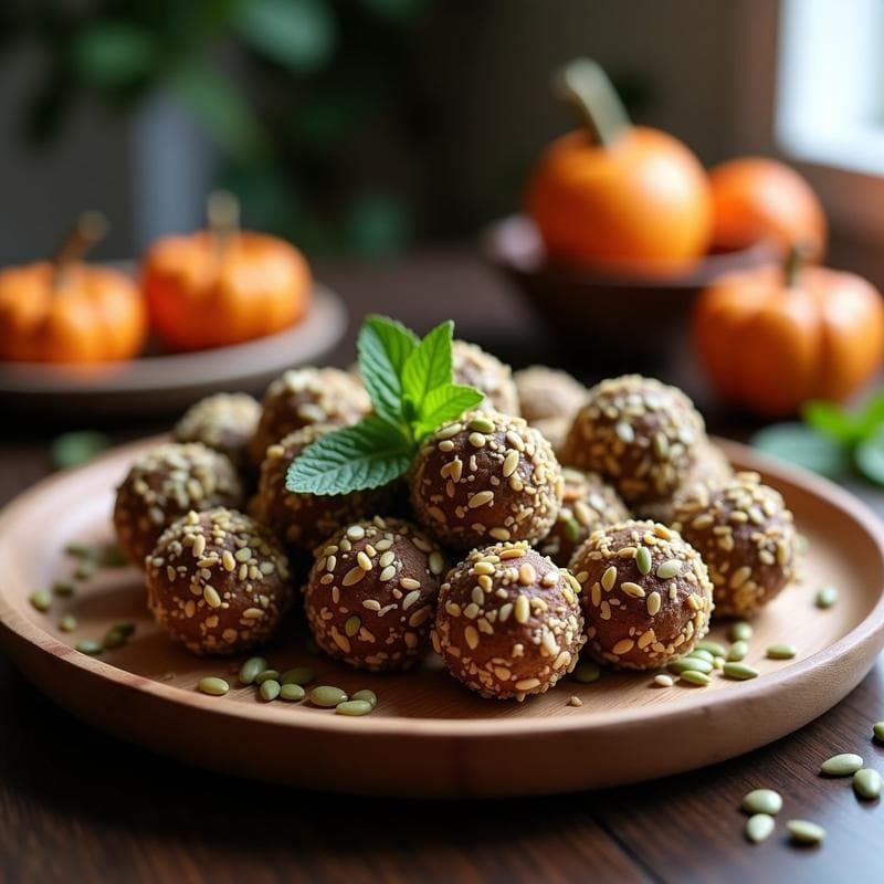Bolitas de Dátiles y Semillas de Calabaza: Energía Natural Sin Azúcar y Vegana