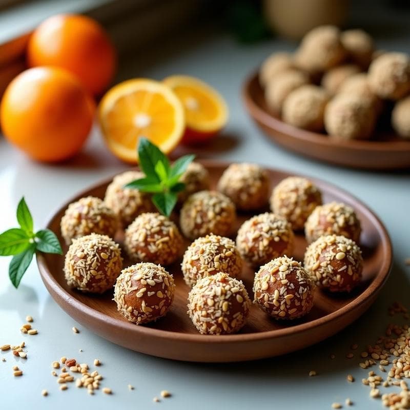 Bolitas de Dátiles y Semillas de Calabaza con Esencia de Naranja: Snack Africano Sin Horno