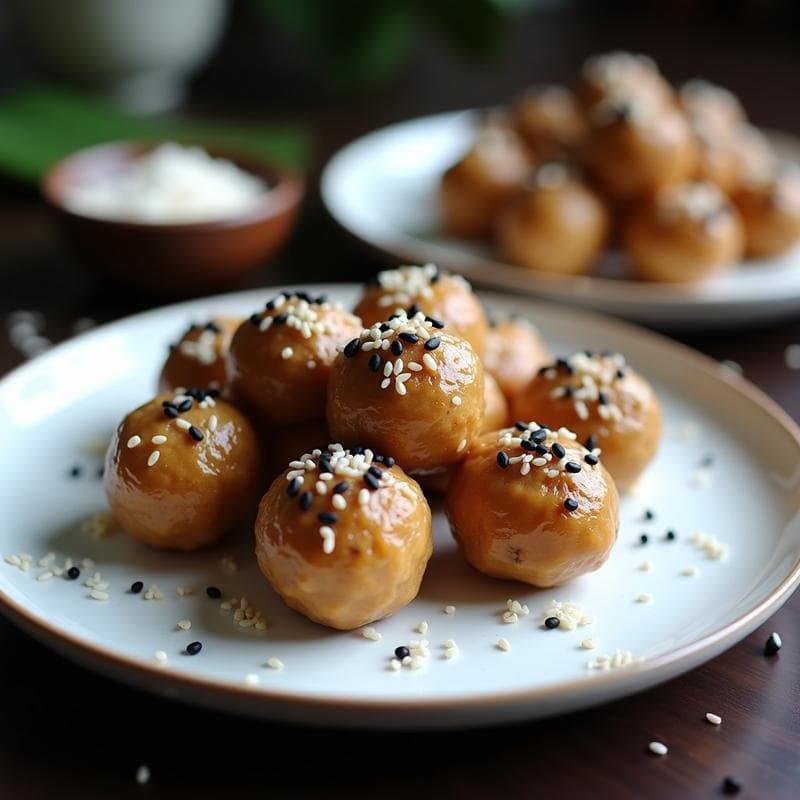 Bolitas de Dátiles y Semillas de Loto: Postre Chino Energético Sin Horno