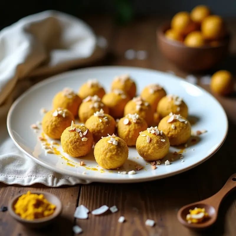 Bolitas de Energía de Dátiles y Tahini con Cúrcuma: Snack Árabe Keto en 10 Minutos