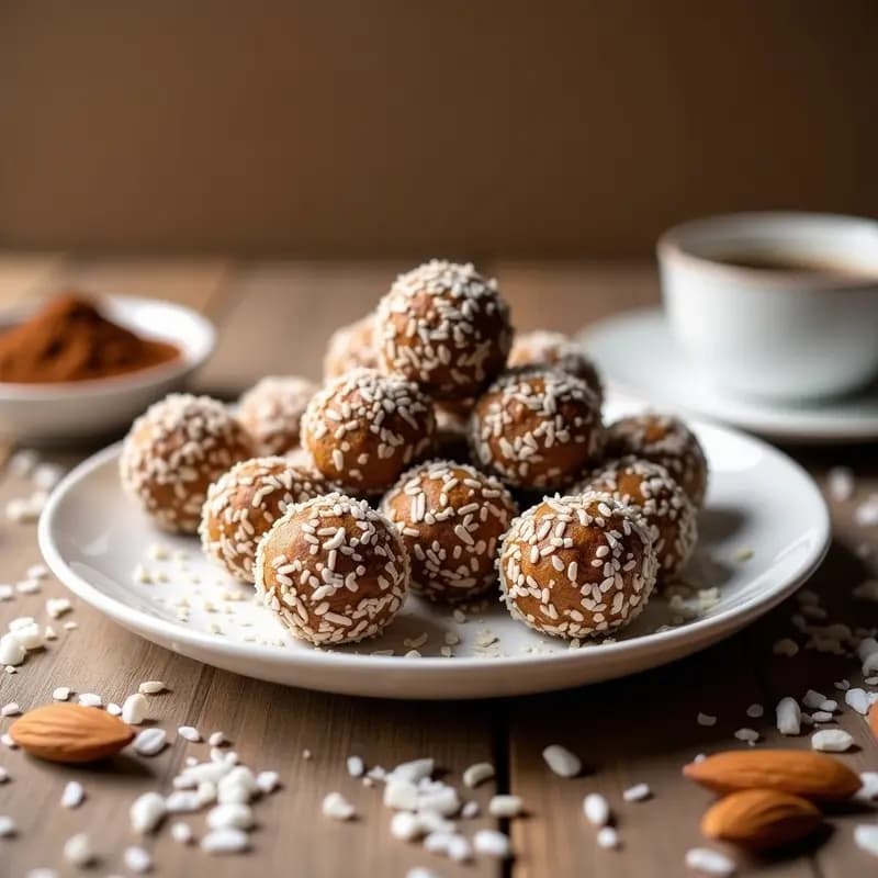 Bolitas de Energía de Almendra y Café con Esencia de Vainilla: Snack Keto Sin Horno en 5 Minutos