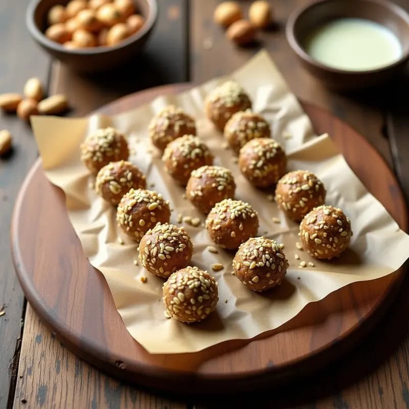 Bolitas de Energía de Cacahuete y Semillas de Girasol con Cobertura de Chocolate Blanco: Snack Fit