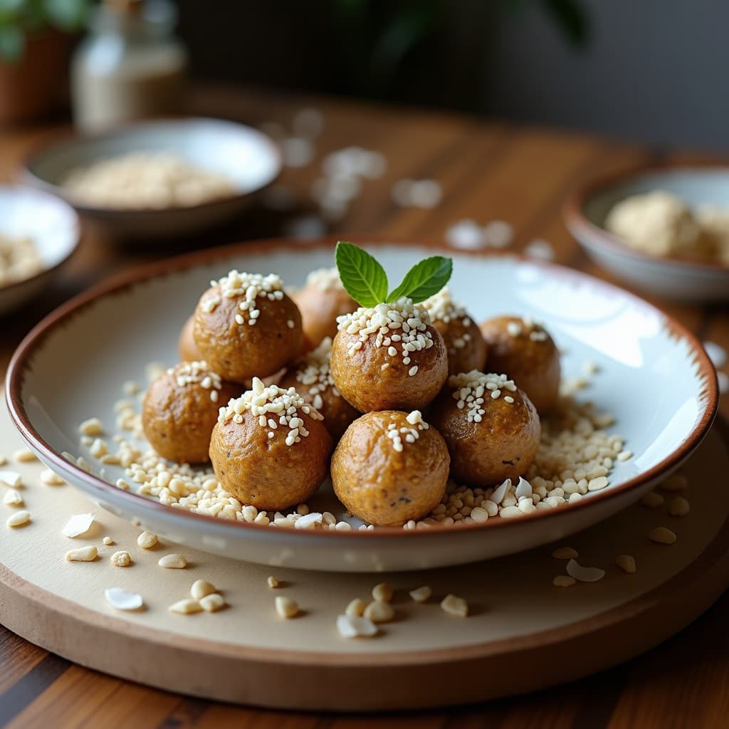 Bolitas de Energía de Semillas de Cáñamo y Miel de Agave con Coco Rallado: Snack Keto y Vegano en 5 Minutos