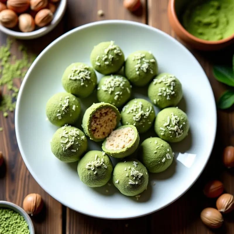 Bolitas de Energía de Matcha y Polonia de Avellanas: Snack Keto con Superalimentos