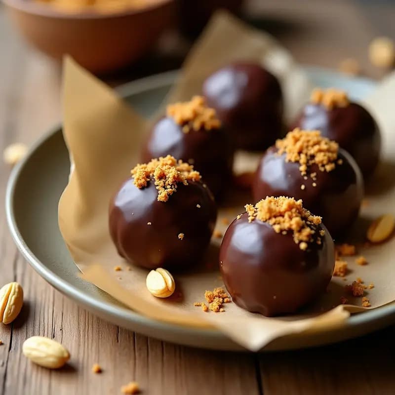 Bolitas de Energy de Maca y Cacahuete con Baño de Chocolate 100%: Snack Pre-Entreno Sin Azúcar
