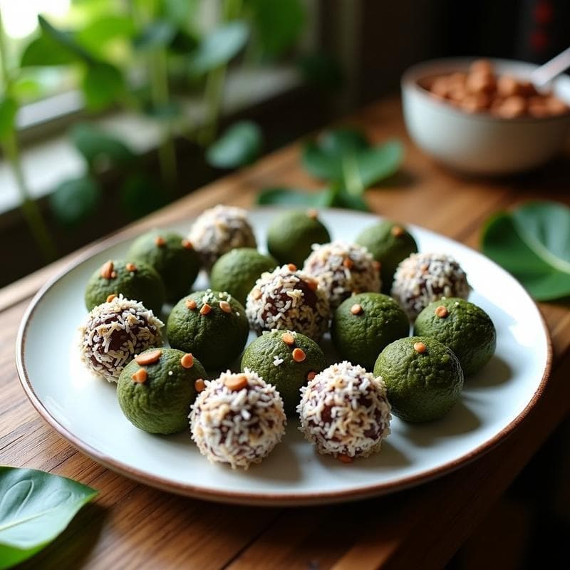 Bolitas de Espirulina y Cacao con Nuez de Brasil: Snack Energético Sin Horno y Sin Azúcar