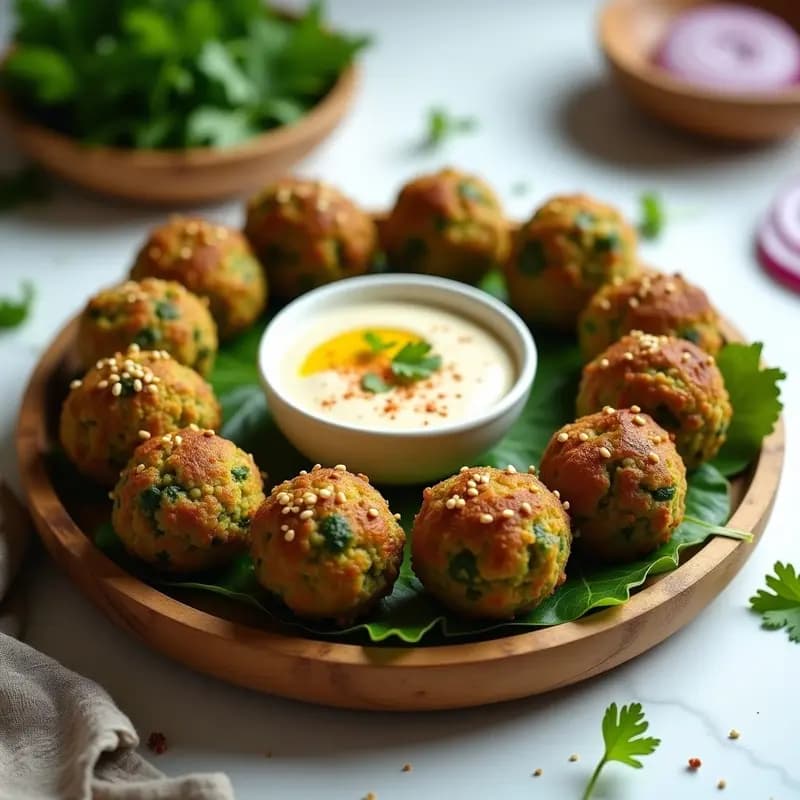 Bolitas de falafel de habas verdes: Snack árabe keto y crudivegano