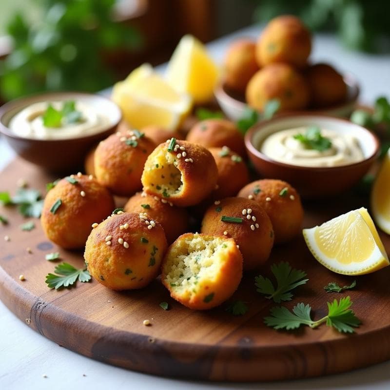 Bolitas de Falafel al Horno con Harina de Garbanzo y Hierbas Frescas: Aperitivo Árabe Sin Gluten
