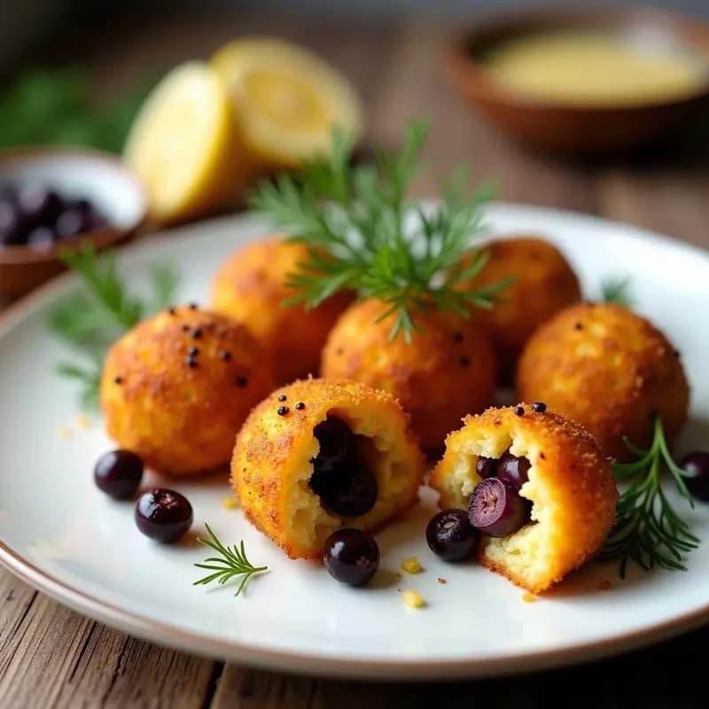 Bolitas de Queso Halloumi y Aceitunas Kalamata: Entrante Chipriota Crujiente en 10 Minutos