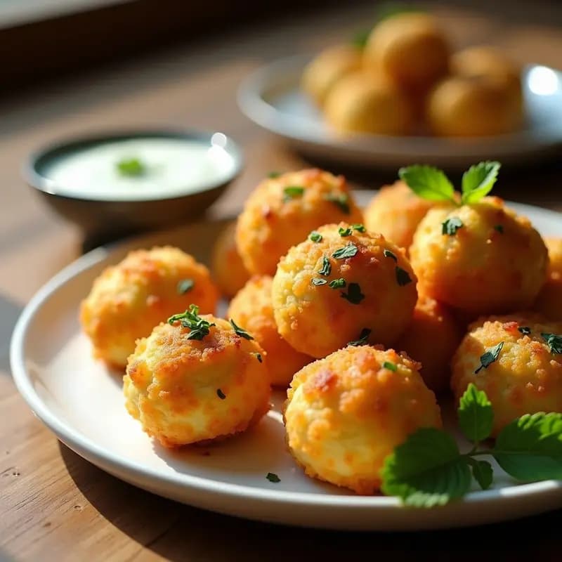 Bolitas de Queso Halloumi y Hierbas: Aperitivo Chipriota Crujiente y Sin Gluten