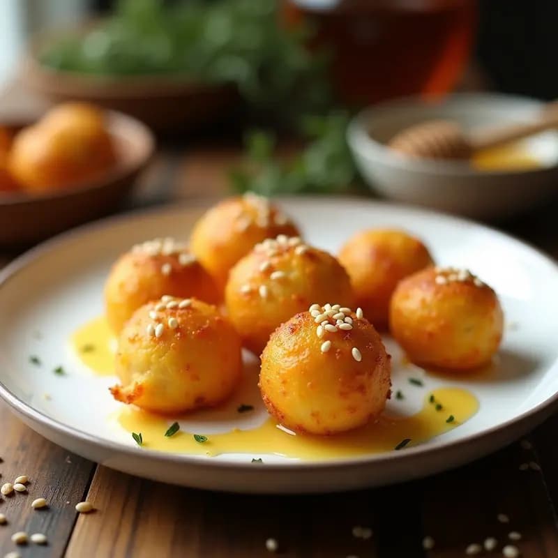Bolitas de Queso Halloumi y Miel: Receta Chipriota en Sartén con Toque Dulce