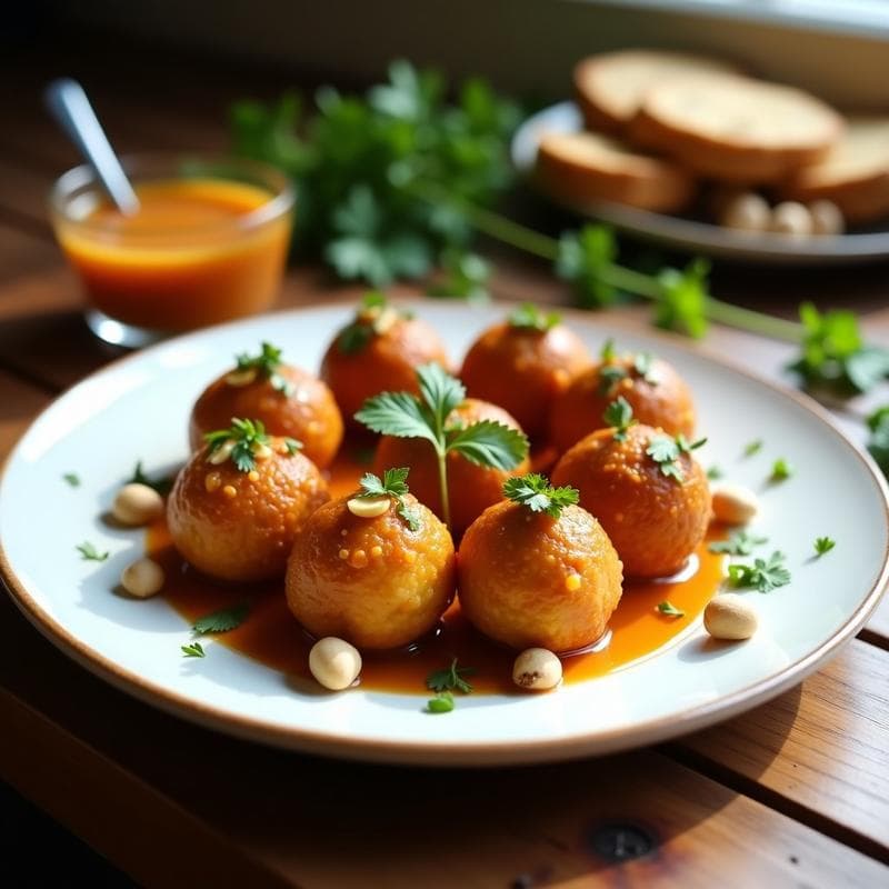 Bolitas de jackfruit y avellanas: receta vegana alta en fibra con salsa de tamarindo
