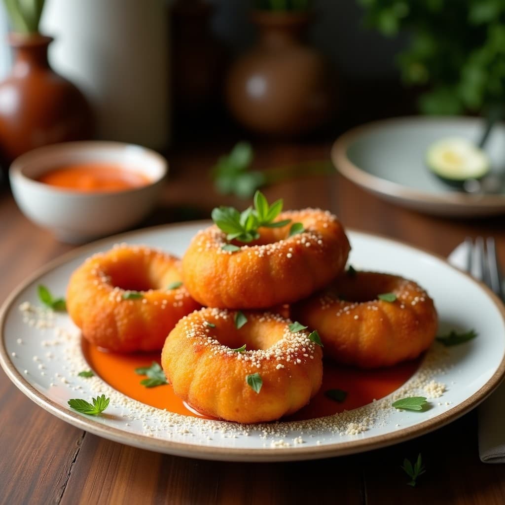 Bolitas de Lentejas Rojas y Espinacas con Crujiente de Sésamo: Snack Indio Keto en Airfryer