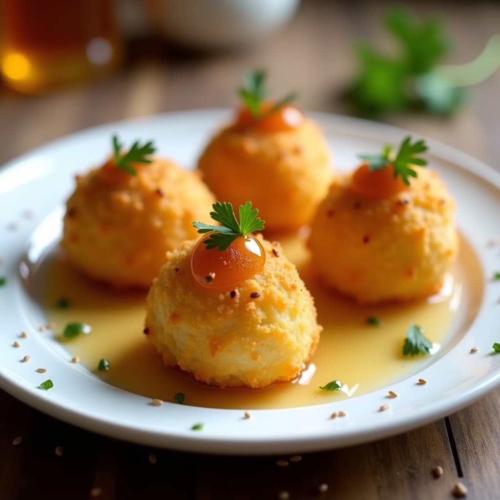 Bolitas de Mijo y Queso de Almendras: Aperitivo Sin Gluten en Airfryer con Miel de Agave
