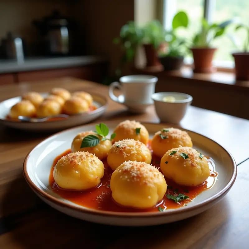 Bolitas de Patata Rellenas de Queso y Tocino Frito: Aperitivo Crujiente y Adictivo