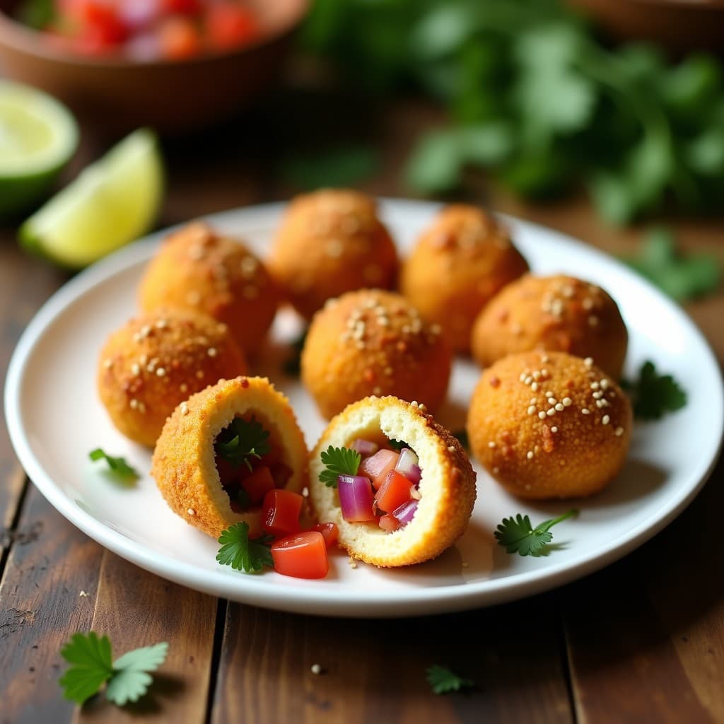 Bolitas de Pico de Gallo con Queso Vegano de Cajuil: Aperitivo Mexicano Sin Horno