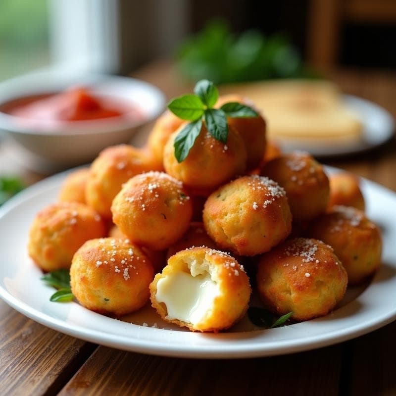 Bolitas de Pizza de Berenjena y Queso Mozzarella: Aperitivo en Airfryer Sin Gluten