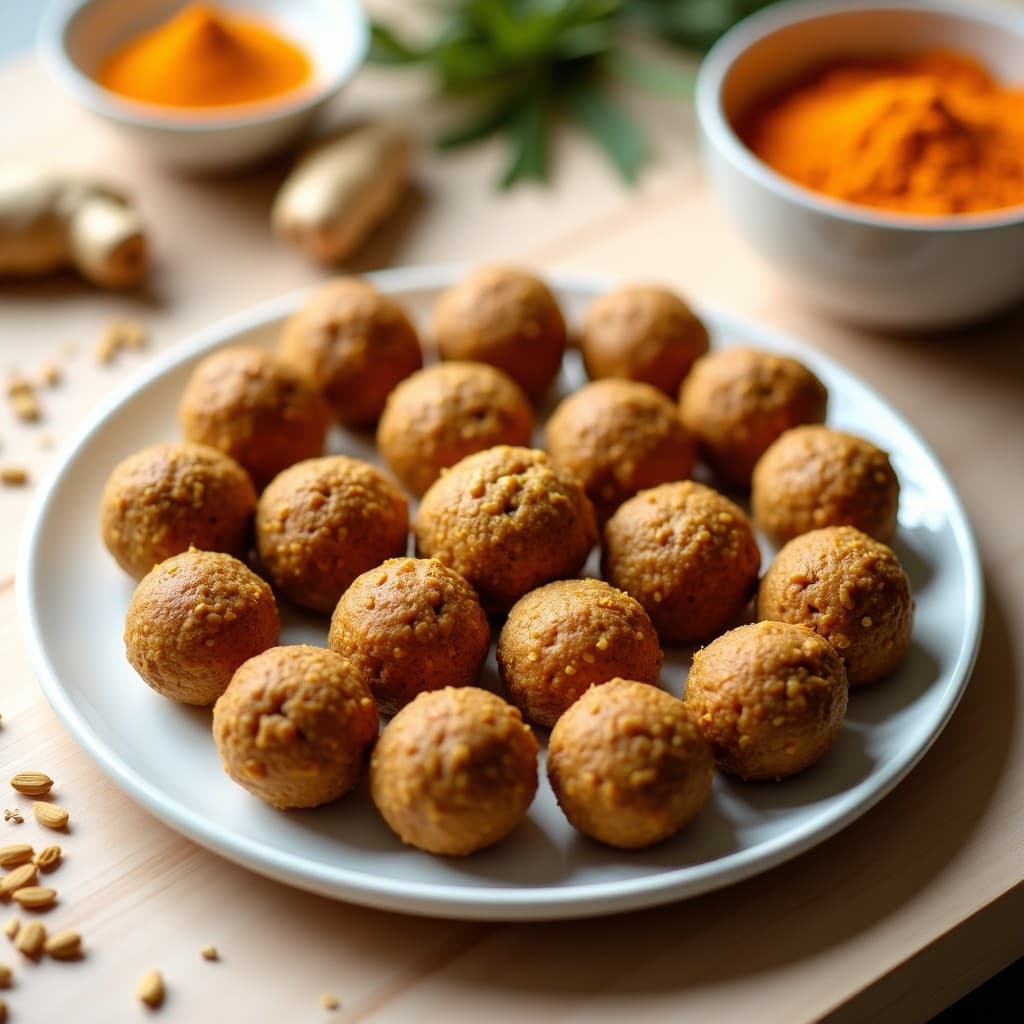 Bolitas de Proteína de Cáñamo y Cúrcuma: Snack Vegano y Antiinflamatorio Sin Horno