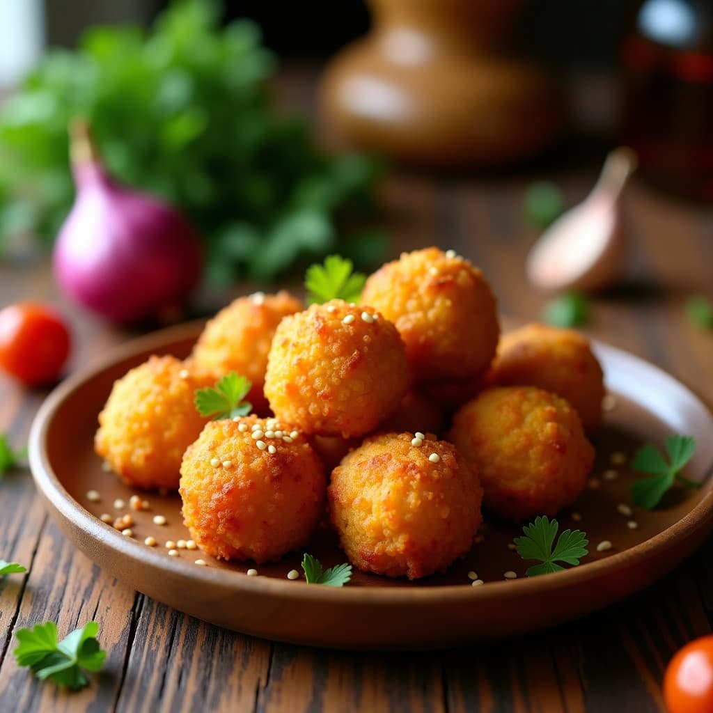 Bolitas de Proteína de Garbanzo y Piparras: Aperitivo Español Vegano y Crujiente en Airfryer