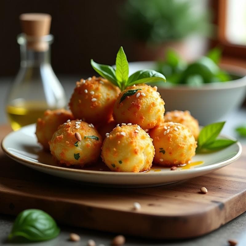 Bolitas de Queso de Almendras y Albahaca: Aperitivo Sin Lactosa y Keto en 15 Minutos