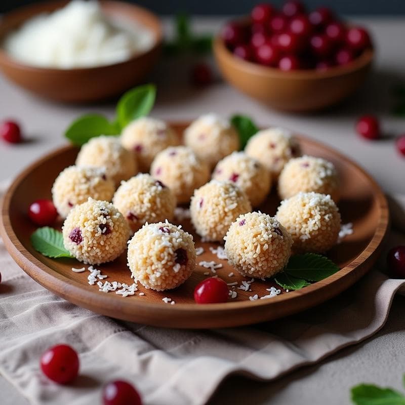 Bolitas de Queso de Almendras y Arándanos: Postre Crudivegano Sin Horno