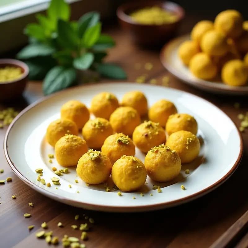 Bolitas de Queso de Almendras y Azafrán: Aperitivo Persa Vegano y Sin Horno